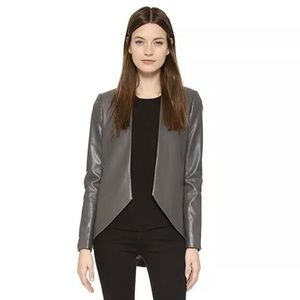 NEW Blaque Label Sculpted Leather Blazer Grey SZ L
